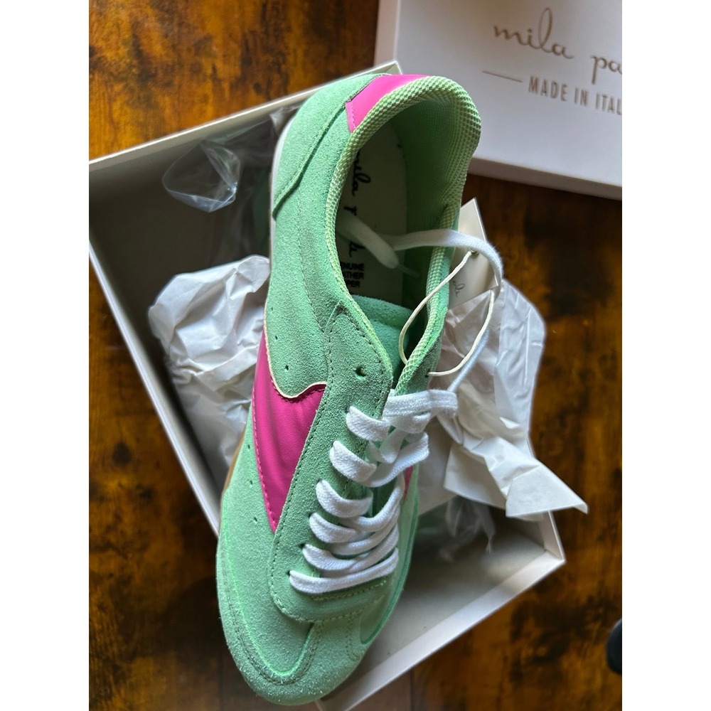Pink and mint green ladies sneakers
